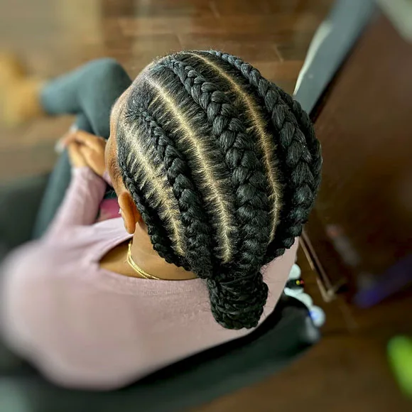 Jumbo stitch cornrows