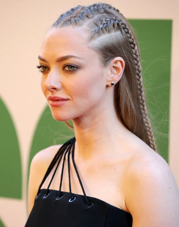 Amanda Seyfried in the half cornrows