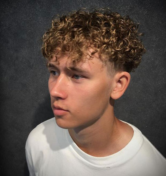 Brown Curls Perm For Men's