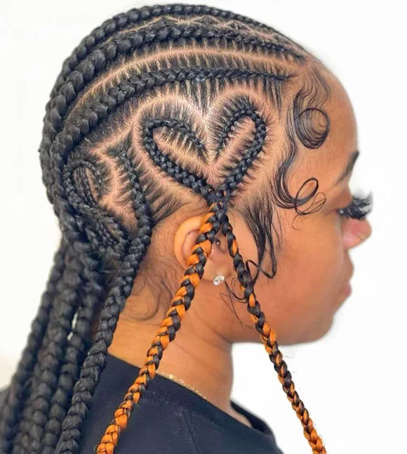 Cornrows braided hairstyles with baby hair