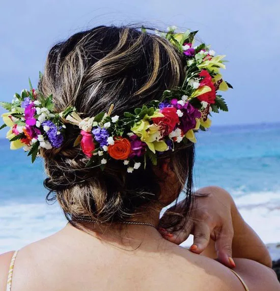 Updo With Flower Crown