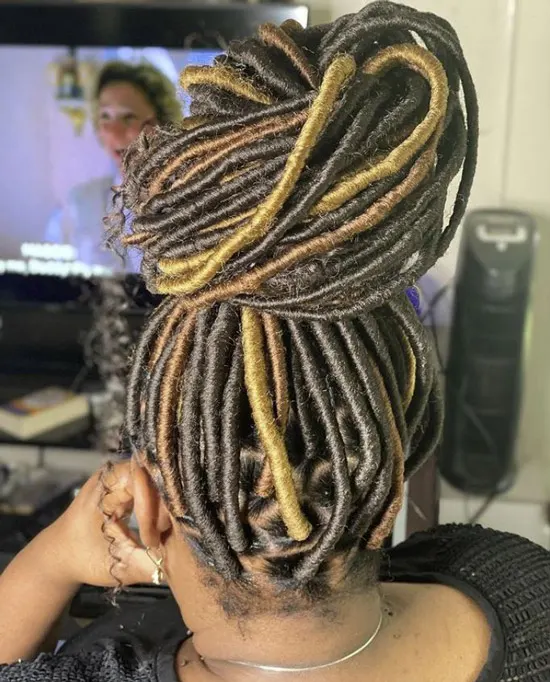 Soft Locs in a Bun