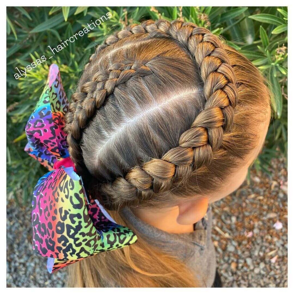 Combed Back With Halo Braid