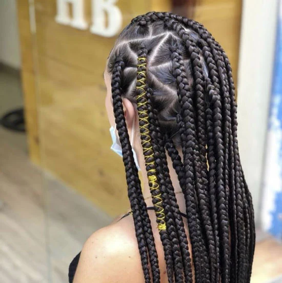 Jumbo Triangle Knotless Braids