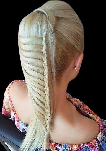 Ladder braid ponytail