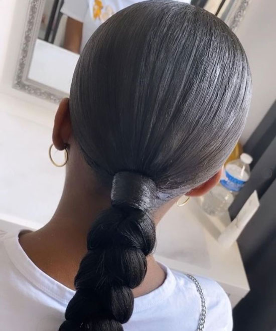 Low Braided Ponytail