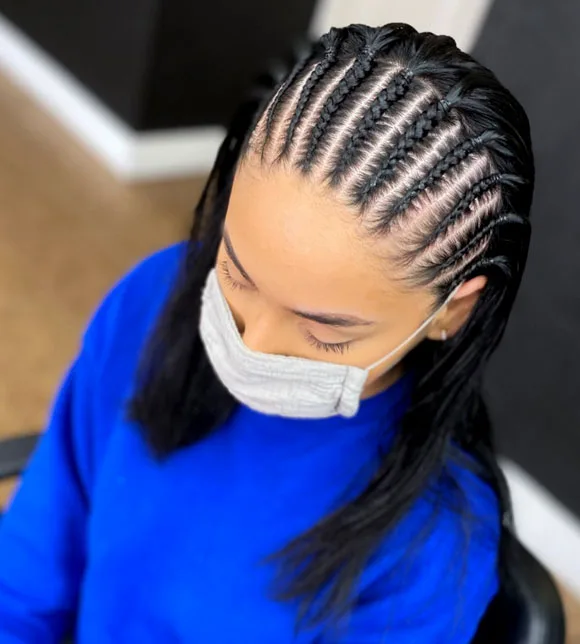 Half-Head Cornrows