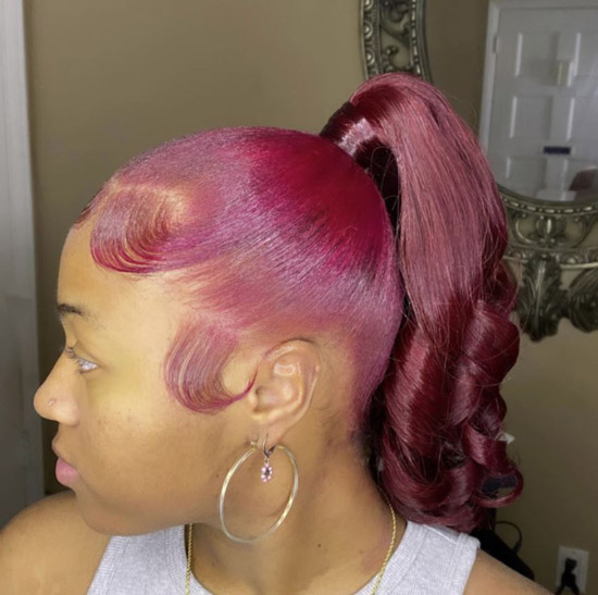 Colored Swoop Ponytail