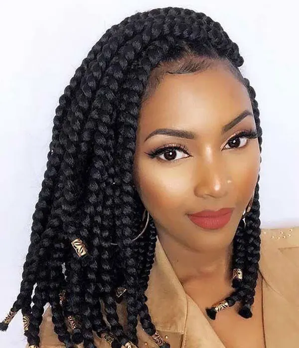 Jumbo Tribal Braids Side Part