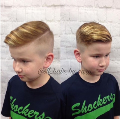 Side Combed Undercut Little Boy Style