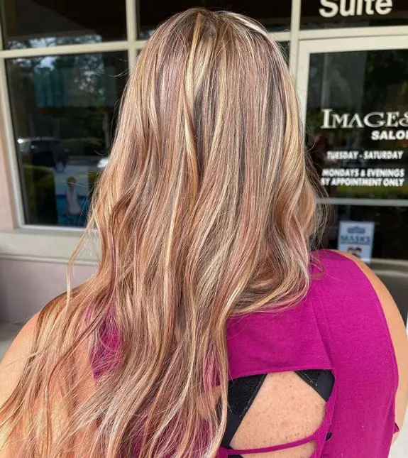 Blonde and Red Highlights