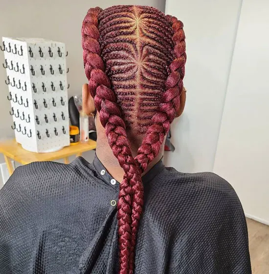 Red Hair Fishbone Braids