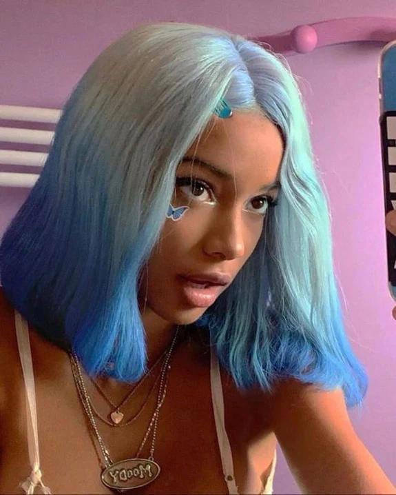 Blue Hair With Blonde Highlights