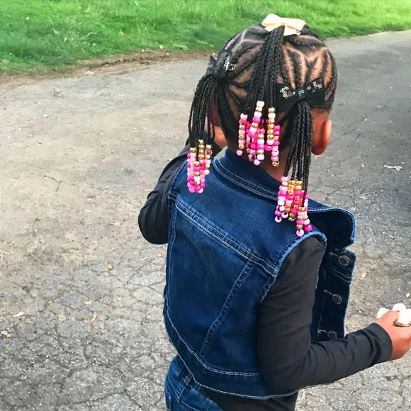 Super Fun Three Cornrows Ponytails