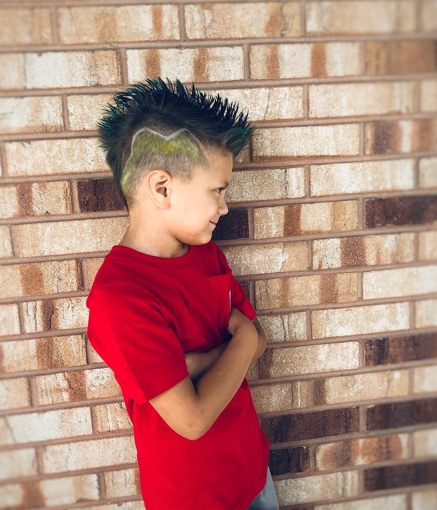 little boy mohawk with design