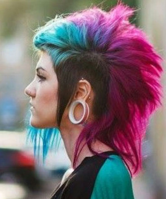 Pink And Blue Mohawk