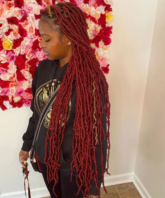 Burgundy Distressed Locs