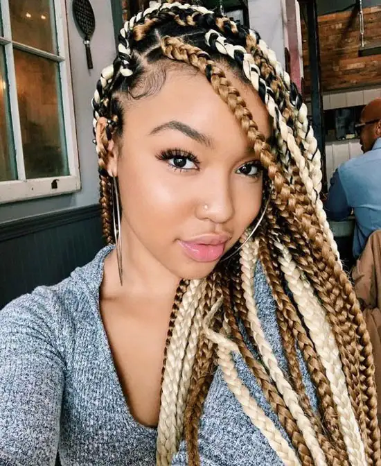 Mixed Blonde Box Braids