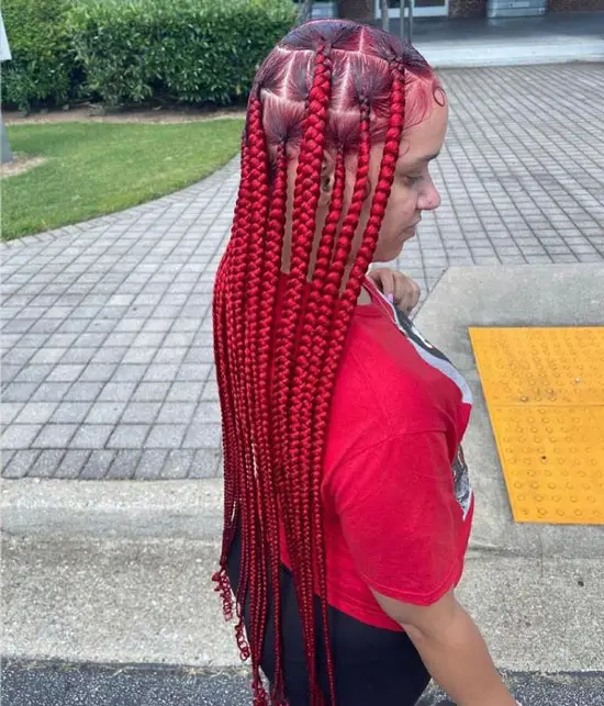 Coi Leray Braids Red