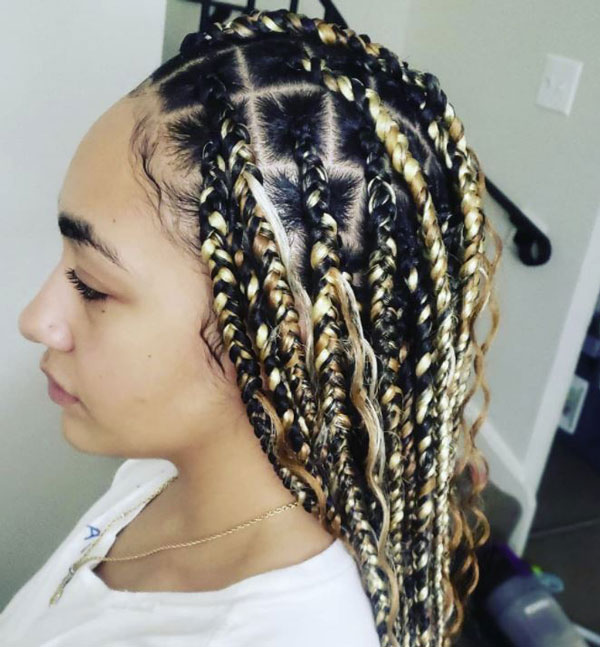 Tribal Knotless Box Braids