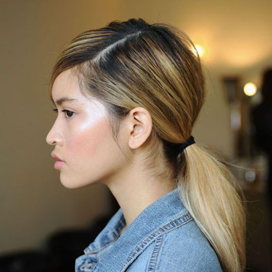 Side Part Sleek Ponytail