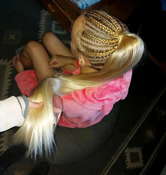 Blonde cornrows