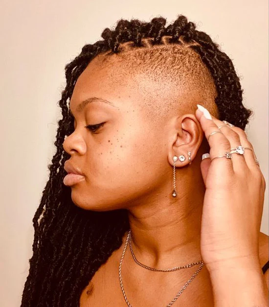 Soft Locs with Shaved Side