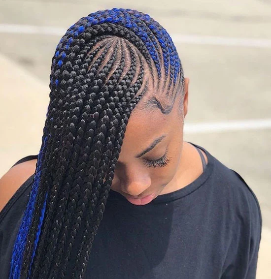 Lemonade Braids Blue Highlights