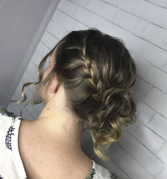 French Braid Half Bun