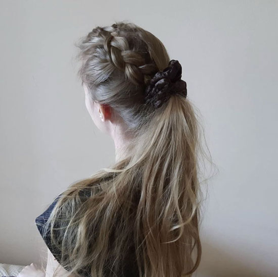 Side Dutch Braid Ponytail