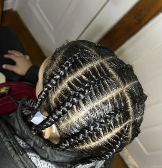 Mixed Parted Pop Smoke Braids