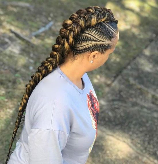 French braided Mohawk