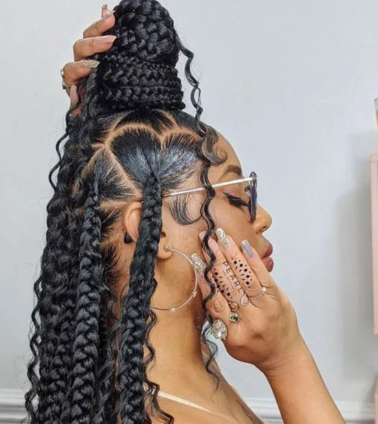 Designed Bohemian Box Braids