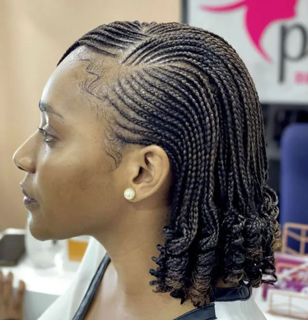 Tribal Cornrow Braids with Swoop