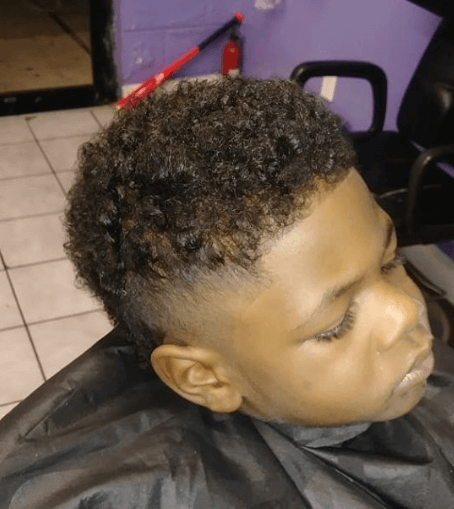 Curly Top With High Fade