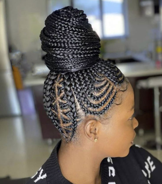 Lemonade Cornrows Top Bun