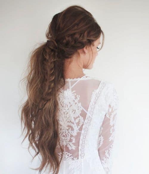 Loose Messy Braided Ponytail