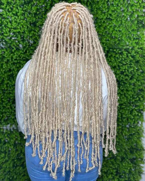 Blonde distressed locs