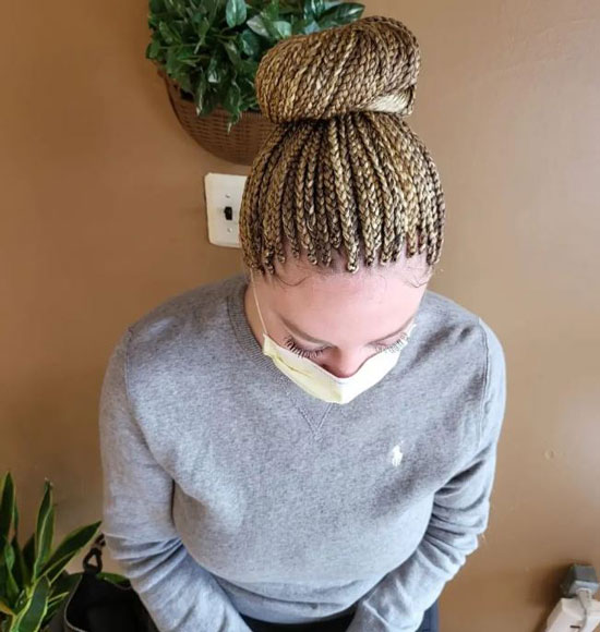 Blonde Bun Box Braids