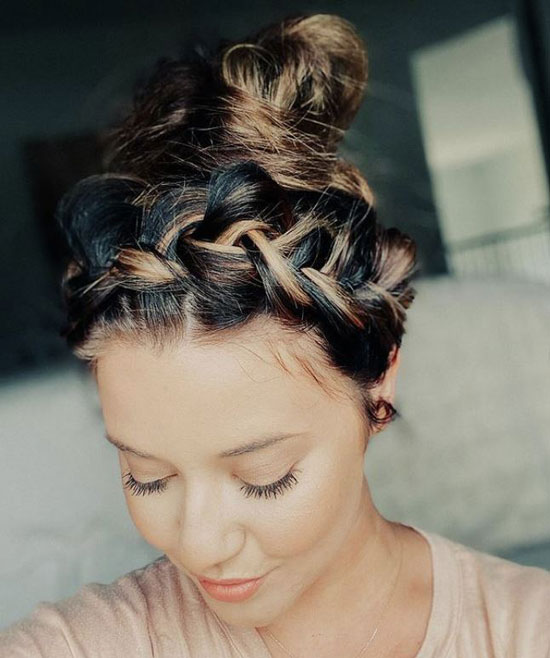 Dutch Braids Messy Bun