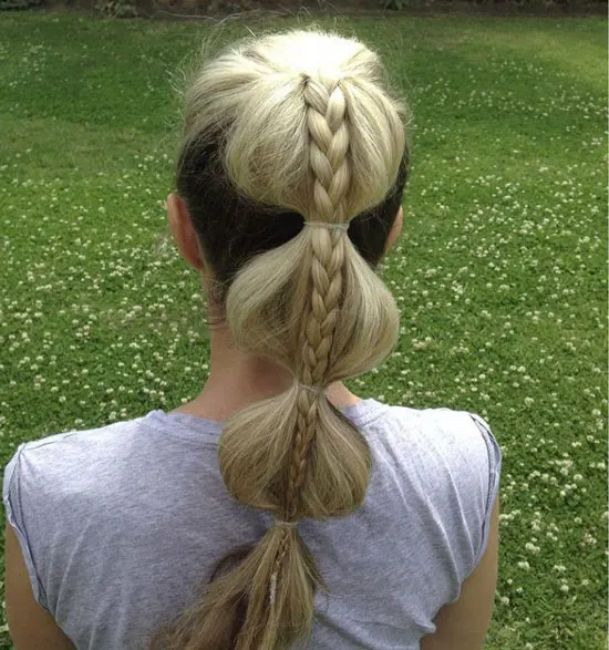 Braided Bubble Ponytail