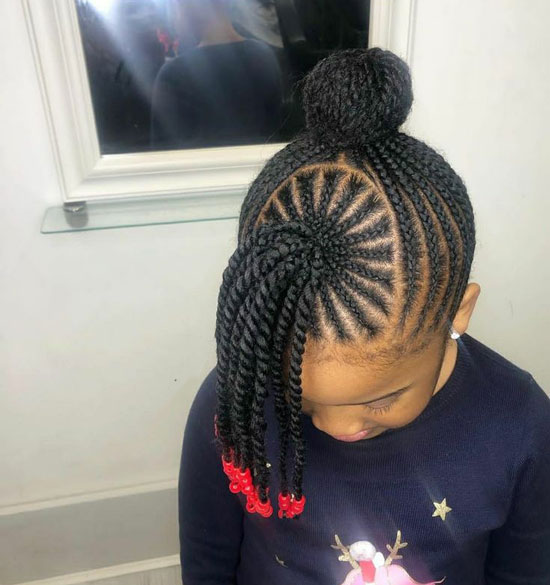 Kids Lemonade Bun & Tail Braids