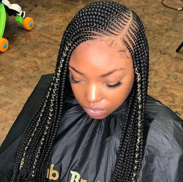 Medium Side Part Tribal Braids