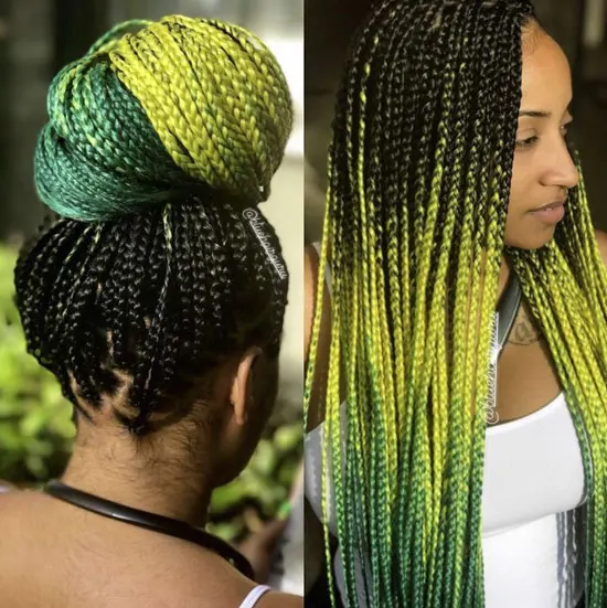 Lemonade Braids with Rainbow Bun