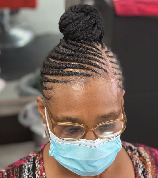 Cornrow Updo Hairstyle