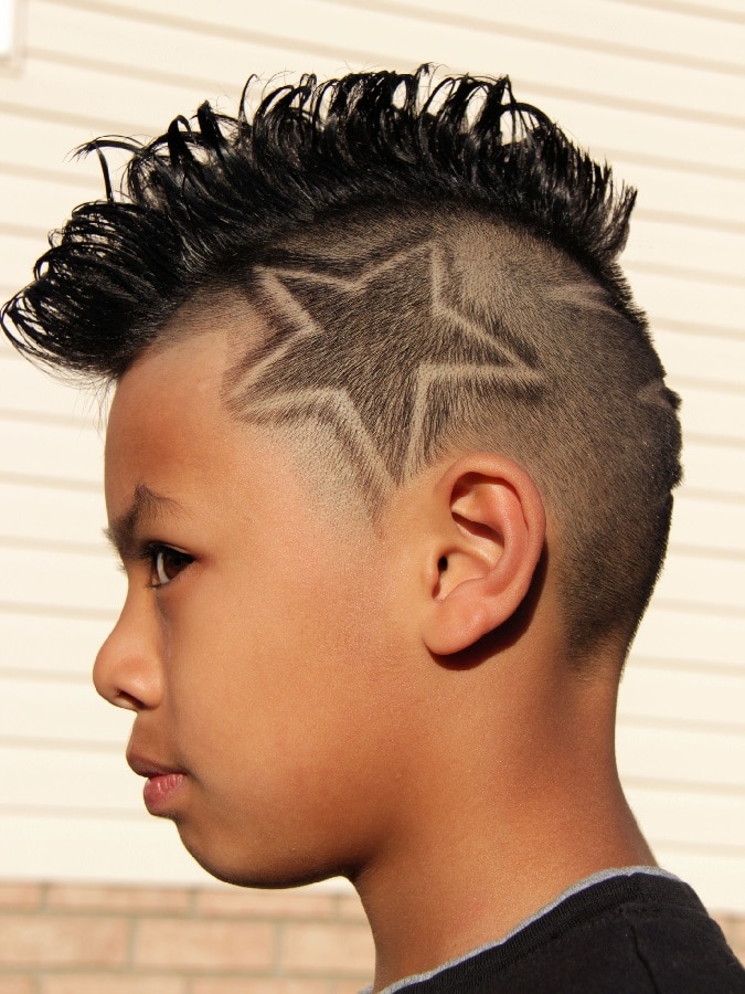 boys haircut with design