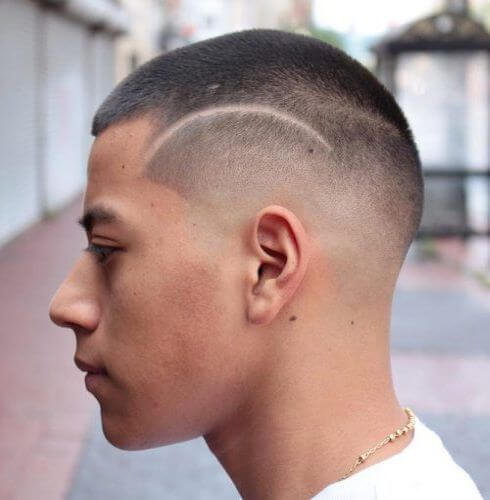 Buzz Cut Style With A Shaved Line