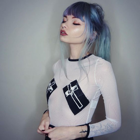 Celestial Blue Hair With Bangs