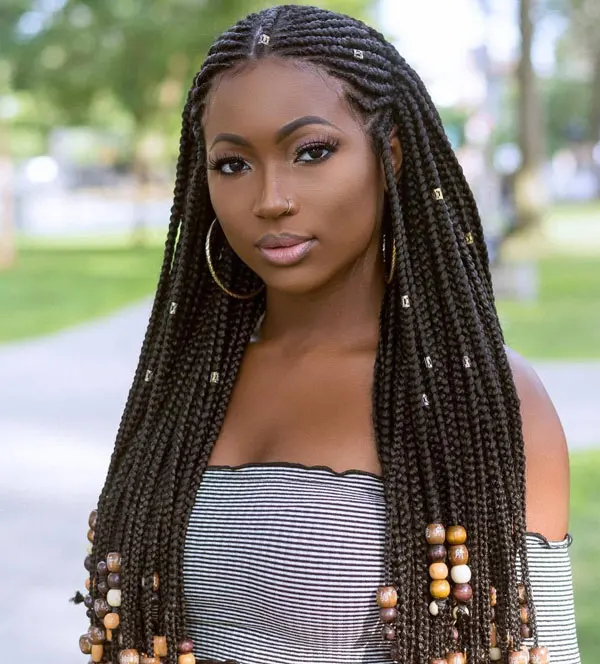 Long Tribal Braids Middle-Part