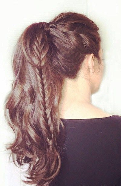 Top Fishtail Hair braid with Ponytail